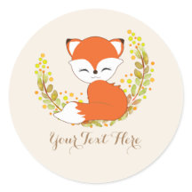 Pegatinas temáticos de Cute Kawaii Fox Woodland