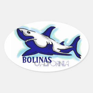 Pegatinas temáticos de tiburones azules de Bolinas