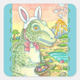 PEGATINAS TIRANNOSAURUS T REX EASTER Hoja cuadrada