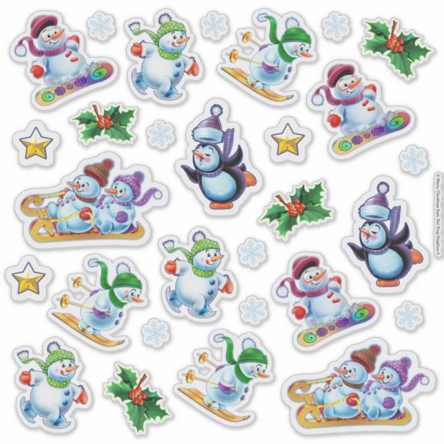 Pegatinas transparentes personajes de Navidades ex (Anverso)