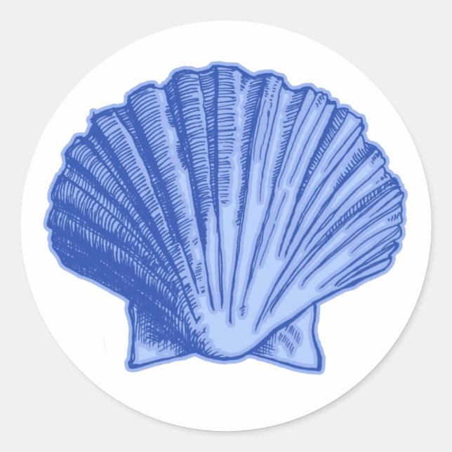 Pegatinas Tropical Blue Seashell (Anverso)
