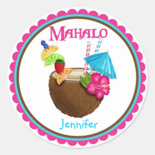 Pegatinas tropicales de la bebida del coco