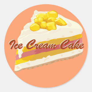 Pegatinas tropicales de la torta del helado