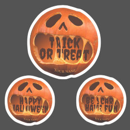 Pegatinas Truco o trato calabaza Feliz Halloween