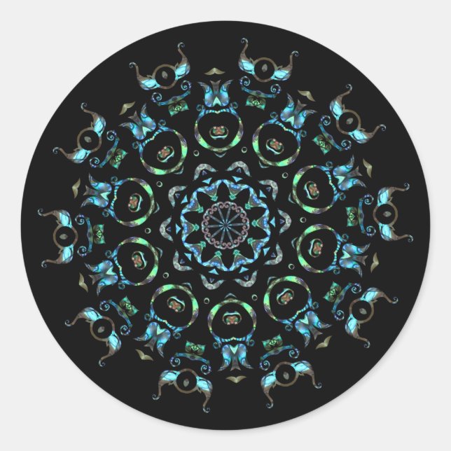 Pegatinas Turquoise Pearl Mandala (Anverso)