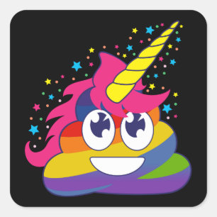 Pegatinas Unicornio de la Emoji Arcoiris Poop (neg
