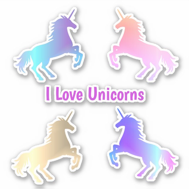 Pegatinas unicornios de vinilo de corte Personaliz (Anverso)