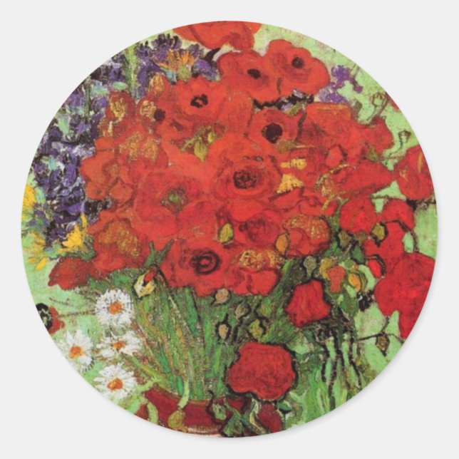 Pegatinas Van Gogh Red Poppies y Daisies (Anverso)
