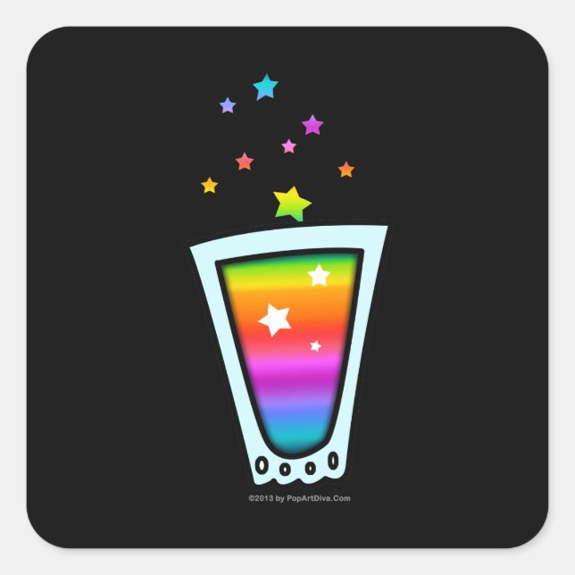PEGATINAS - VASO DE CHUPITO ARCOÍRIS (Anverso)