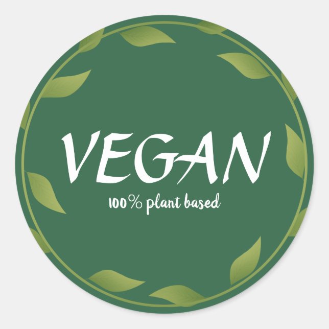 Pegatinas Vegan 100% en plantas | Pequeñas empresa (Anverso)