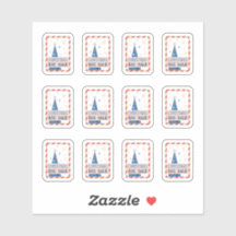 Pegatinas vendidos con un árbol de Navidad azul