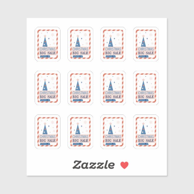 Pegatinas vendidos con un árbol de Navidad azul (Hoja)