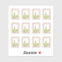 Pegatinas vendidos con un árbol de Navidad verde