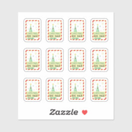 Pegatinas vendidos con un árbol de Navidad verde