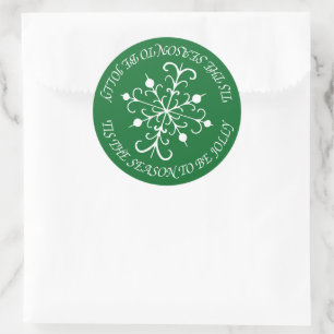 Pegatinas Verdes Brillantes De Snowflake
