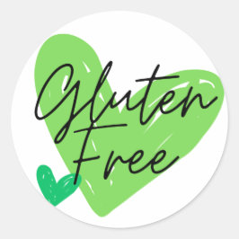 Pegatinas verdes de Gluten Free Hearts