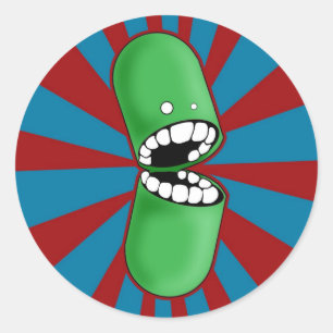 Pegatinas verdes de la cápsula