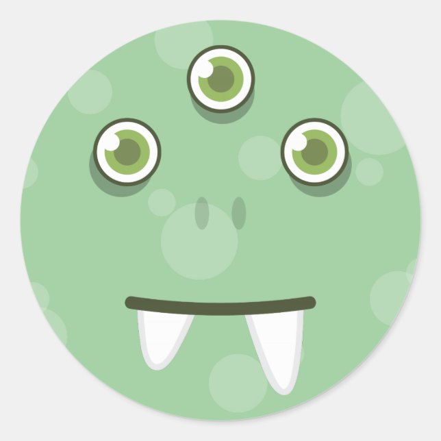 Pegatinas verdes de la cara del monstruo (Anverso)