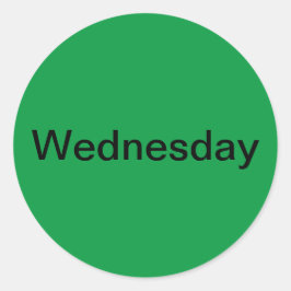 Pegatinas verdes del miércoles Día de la Semana