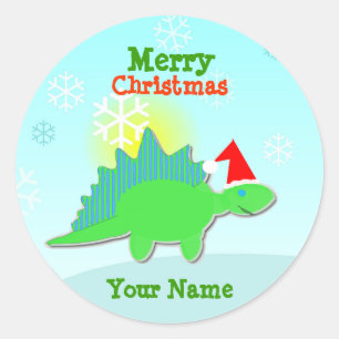 Pegatinas verdes del nombre del dinosaurio del