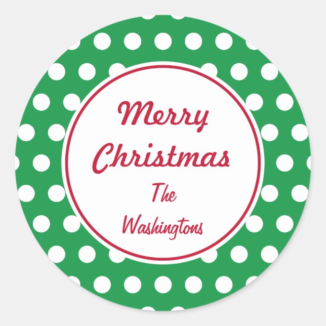 Pegatinas verdes personalizadas para Navidad (Anverso)