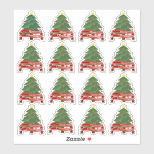 Pegatinas Vinil de árbol de navidad transparente