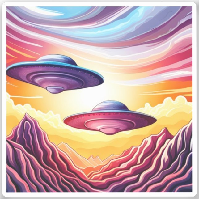 Pegatinas Vinil de Saucers Voladores (Anverso)