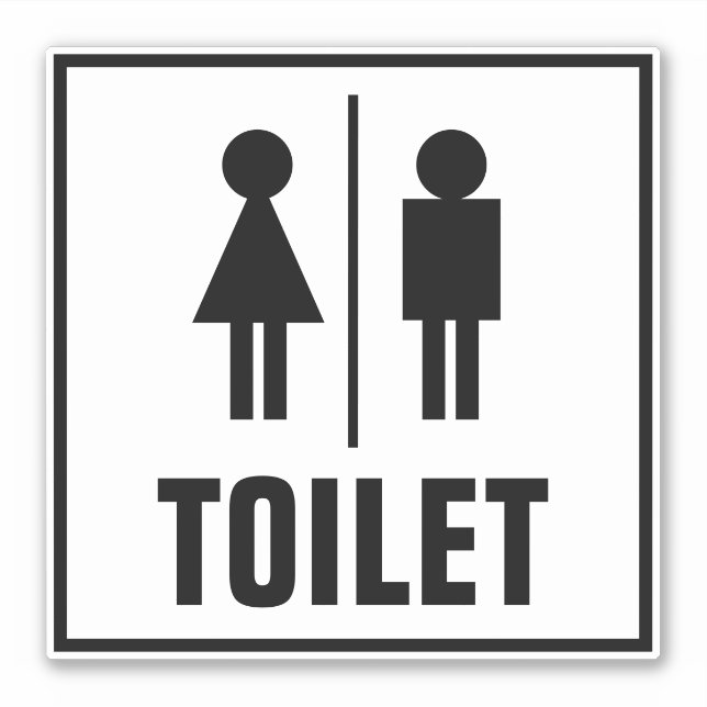 Pegatinas vinílicos en baños públicos con iconos d (Anverso)