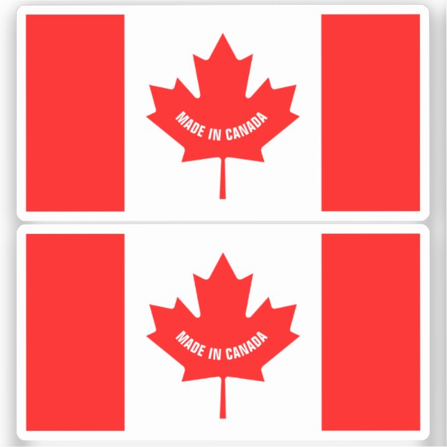 Pegatinas vinílicos hechos en Canadá con bandera c (Anverso)