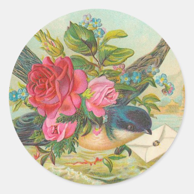 Pegatinas Vintage Blue Bird (Anverso)