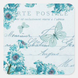 Pegatinas vintage florales francesas con flores az
