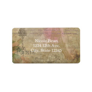 Pegatinas Vintage Paris Chic Boda Etiquetas Direcc