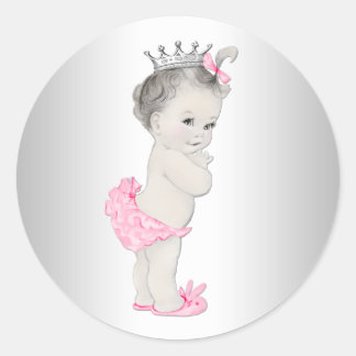 Pegatinas Vintage Rosa Princesa Baby Shower