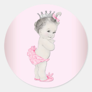 Pegatinas Vintage Rosa Princesa Baby Shower