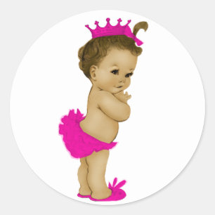 Pegatinas Vintage Rosa Princesa Baby Shower