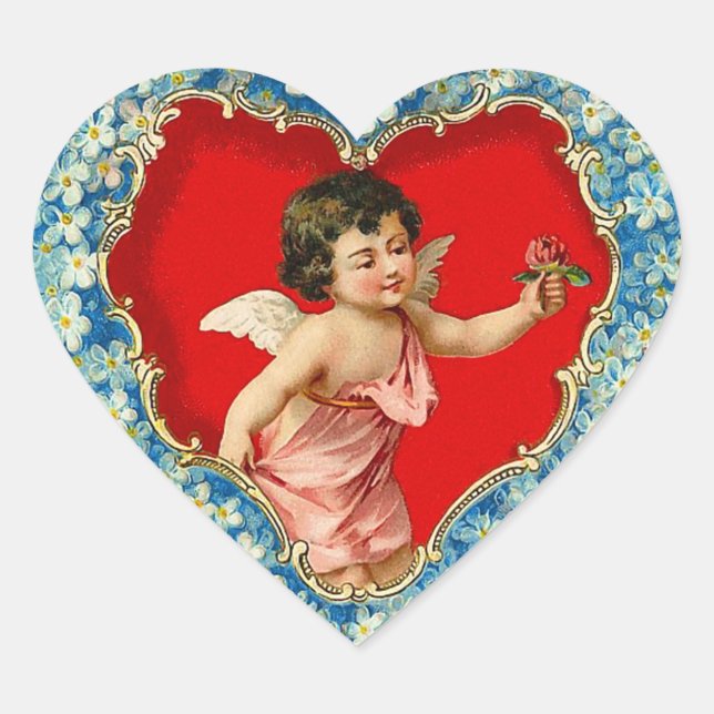 Pegatinas Vintage Valentine Angel (Anverso)
