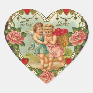 Pegatinas Vintage Valentine Angel