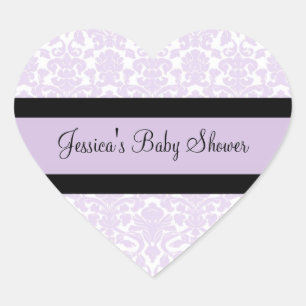 Pegatinas violetas del favor de Baby Shower del