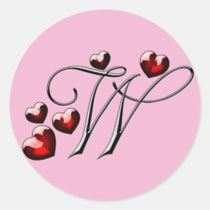 pegatinas W iniciales de monograma