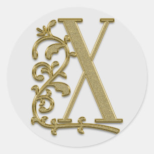 pegatinas X iniciales de monograma