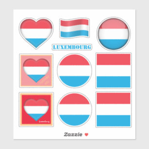 Pegatinas y bandera de Luxemburgo, Corazón /deport