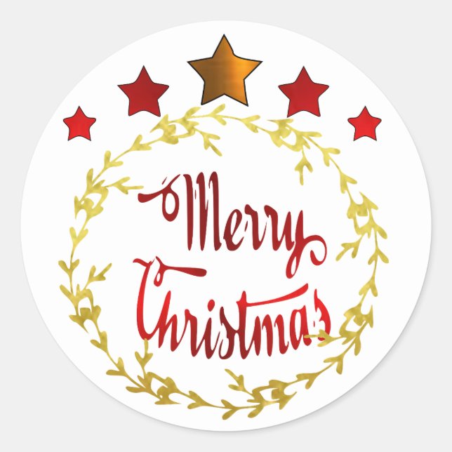 Pegatinas y etiquetas de Feliz Navidad (Anverso)