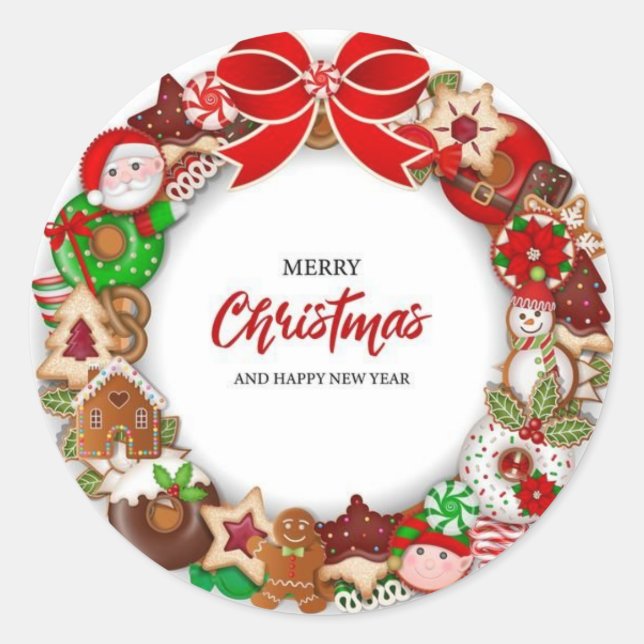 Pegatinas y etiquetas Feliz Navidad (Anverso)