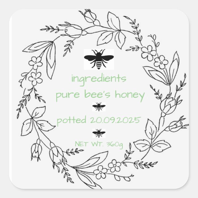 Pegatinas y Etiquetas Personalizadas - Tarro Honey (Anverso)