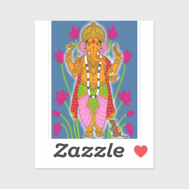 Pegatinas y llavero de Ganesha (Hoja)