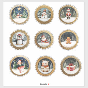 Pegatinas y Sello para sobres Circular de Oro para