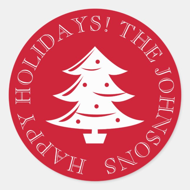 Pegatinas y sellos para sobres de árboles de Navid (Anverso)