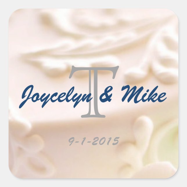 Pegatinas y Sellos para sobres de bodas monogramad (Anverso)