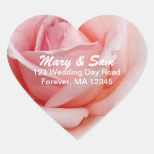 Pegatinas y Sellos para sobres de casamiento rosa