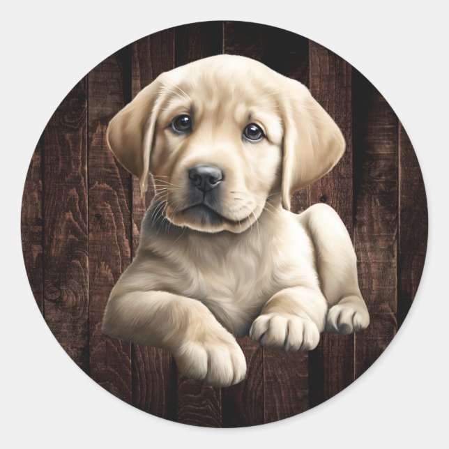 Pegatinas Yellow Lab Puppy (Anverso)